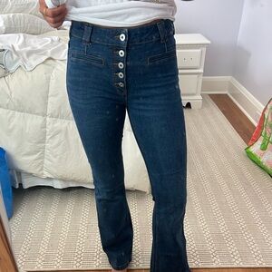 Pilcro Dark Blue Flare Jeans